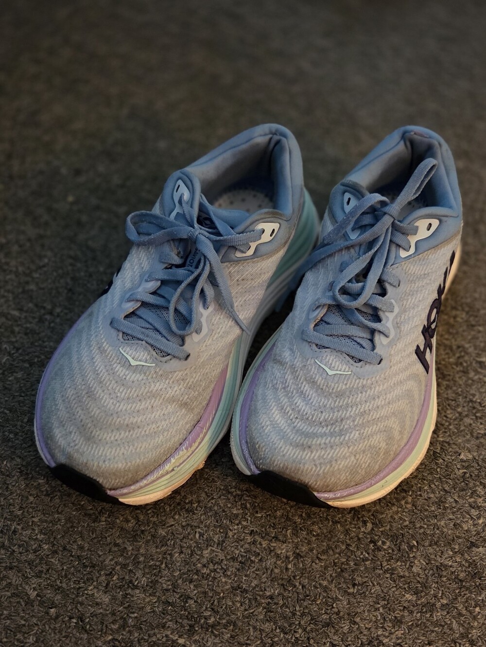 Hoka One One Womens Gaviota 5 1134235 ABSO Blue Running Shoes Sneakers Size 7B.